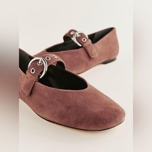 NWT Reformation Bethany Ballet Flats 6.5 Walnut Suede